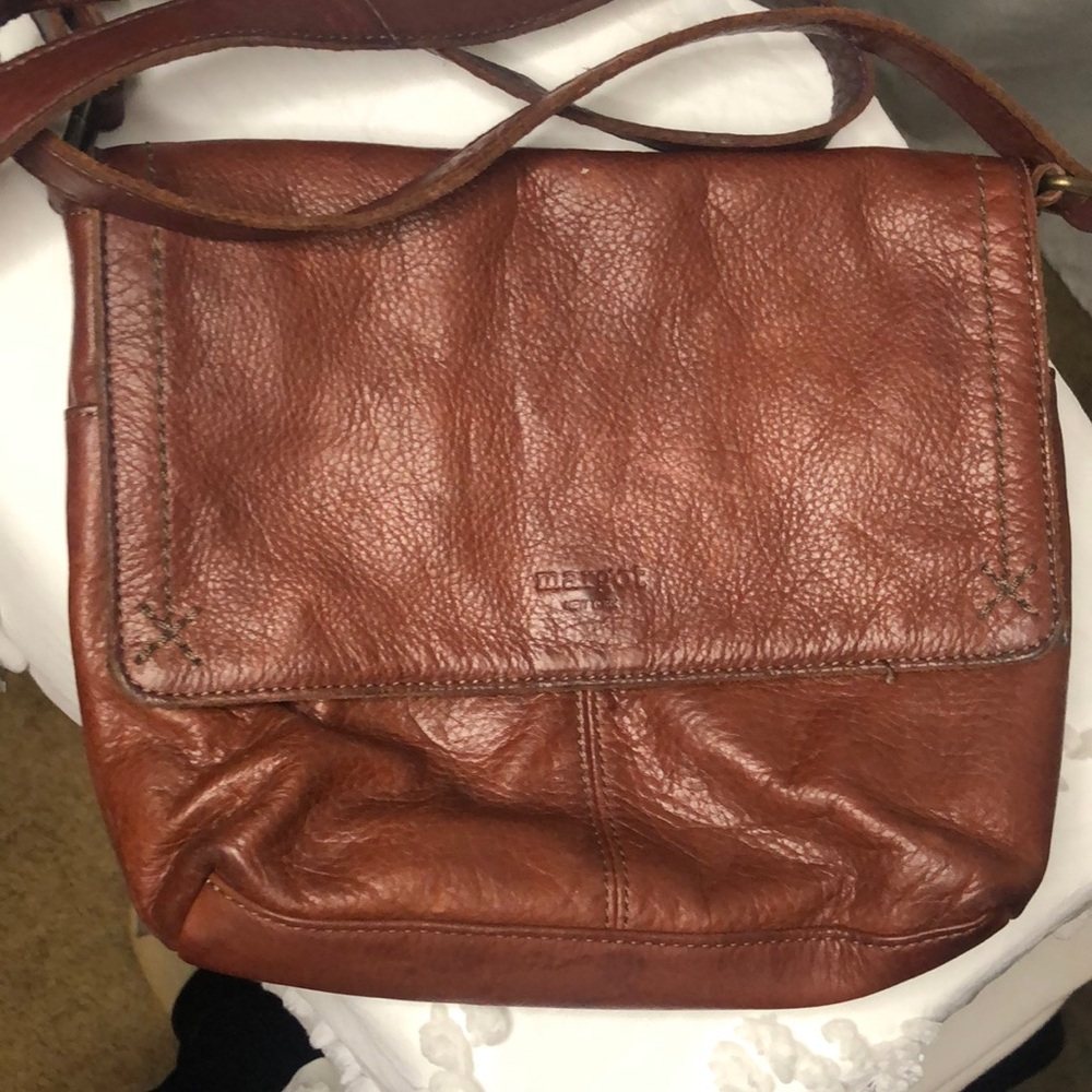 Margot Cognac Brown Genuine Leather Crossbody. Gem